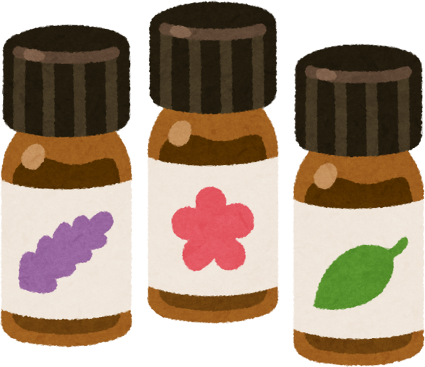 Hand-Drawn Illustration of Essential Oil Bottles