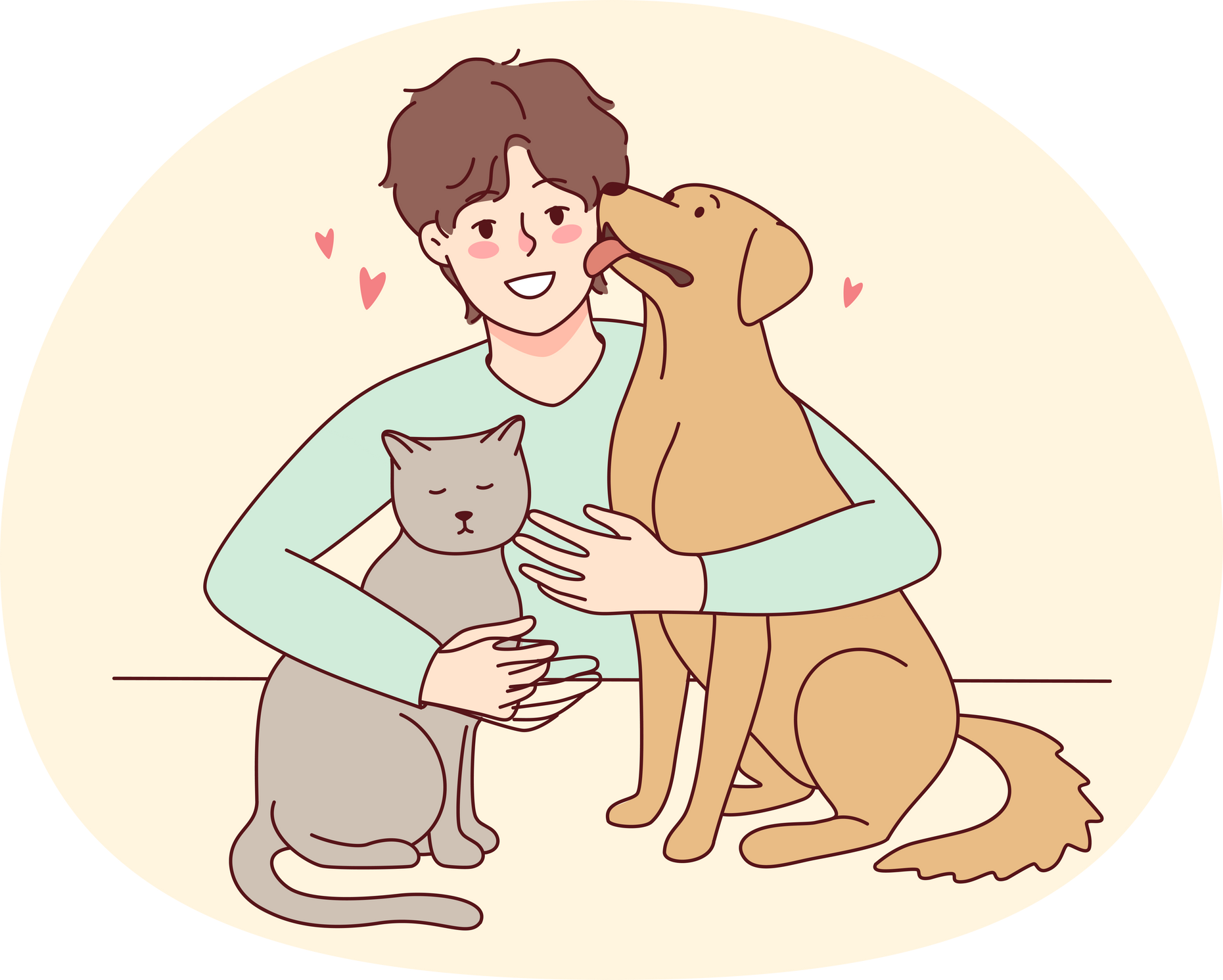Happy Guy with Pets